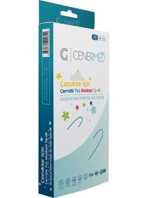 Cenermed Kids 3 Katlı Telli Maske 10'lu (çocuk İçin)