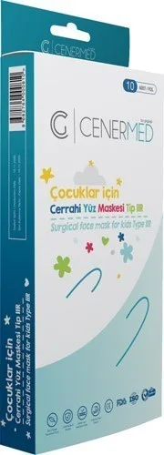 Cenermed Kids 3 Katlı Telli Maske 10'lu (çocuk İçin)