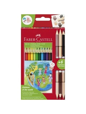 Faber Castell Üçgen Kuruboya Kalemi 12 Renk+3 Ten Rengi 517201744000