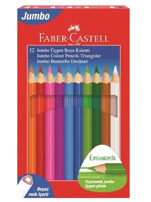 Faber Castell Üçgen Kuruboya Kalemi 12 Renk+3 Ten Rengi 517201744000