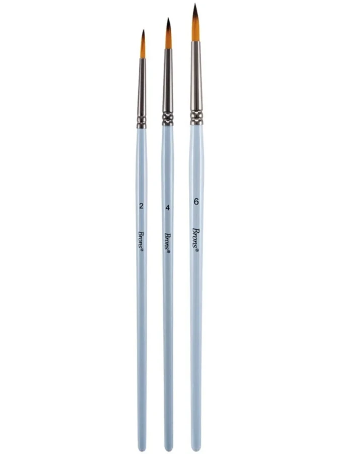 Brons 123 Sentetik Sulu Boya Fırça Seti (2-4-6) No:5 Br-2204