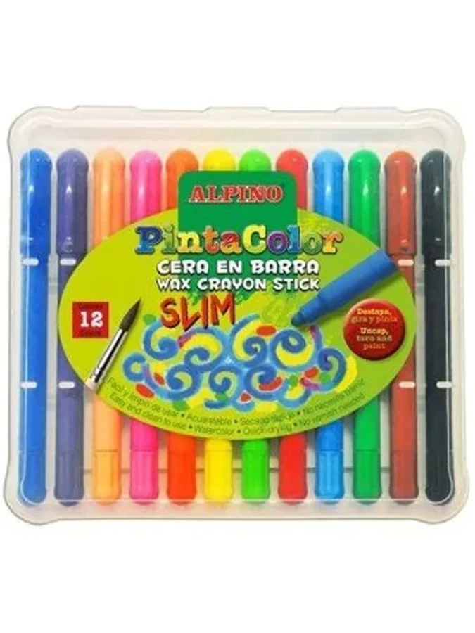 Alpino Pintacolor Slim Çevirmeli Mum Boya 12 Renk Px000112