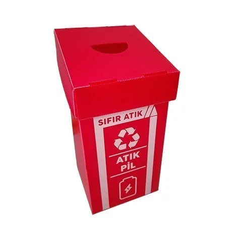 Üçgen 50x45x22.5 Cm Geri Dönüşüm Atık Pil Kutusu 9001