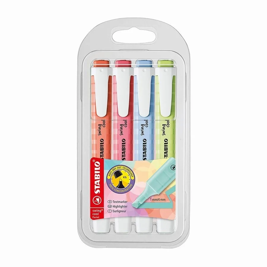 Stabilo Swing Cool Fosforlu Kalem Pastel Set 4 Lü 275\4-08-01