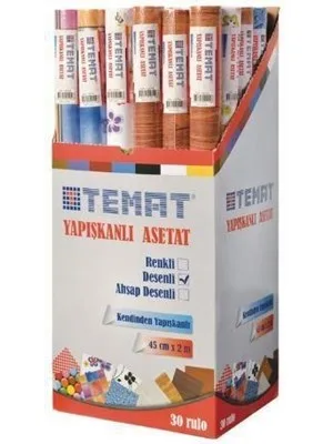 Temat 45 Cmx2mt Yapışkanlı Asetat Karışık Renk 92365