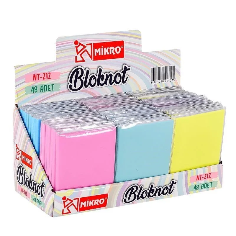 Mikro 9.5x13.5 Cm 64 Yaprak Çizgili Karton Kapak Asetat Koruyuculu Not Defteri Nt-212