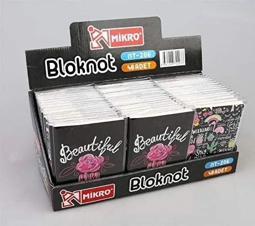 Mikro 9.5x13.5 Cm 64 Yaprak Çizgili Karton Kapak Asetat Koruyuculu Not Defteri Nt-206