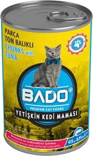 Bado 415 Gr Ton Balıklı Yetişkin Kedi Maması Yaş