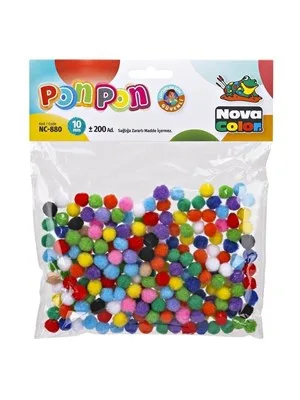 Nova Color 10 Mm Ponpon 200"lü Nc-880