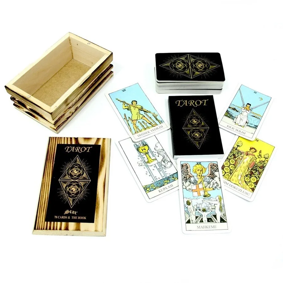 Star Ahşap Kutulu Tarot Oyun Kartları 1066683