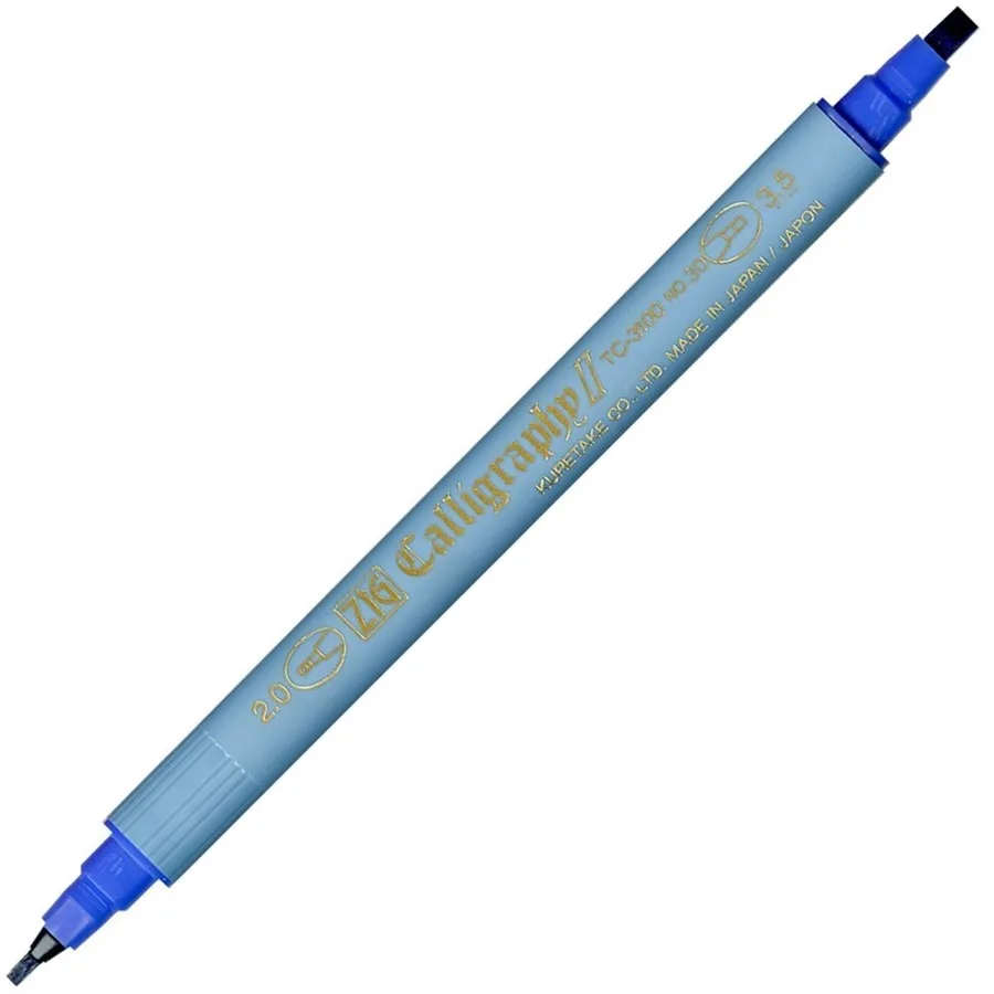 Zig Tc-3100 Kuretake Çift Uçlu Kaligrafi Kalemi 030 Mavi