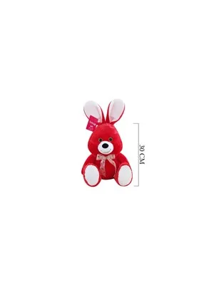 Selay 33 Cm Peluş Oturan Tavşan Kırmızı 1553