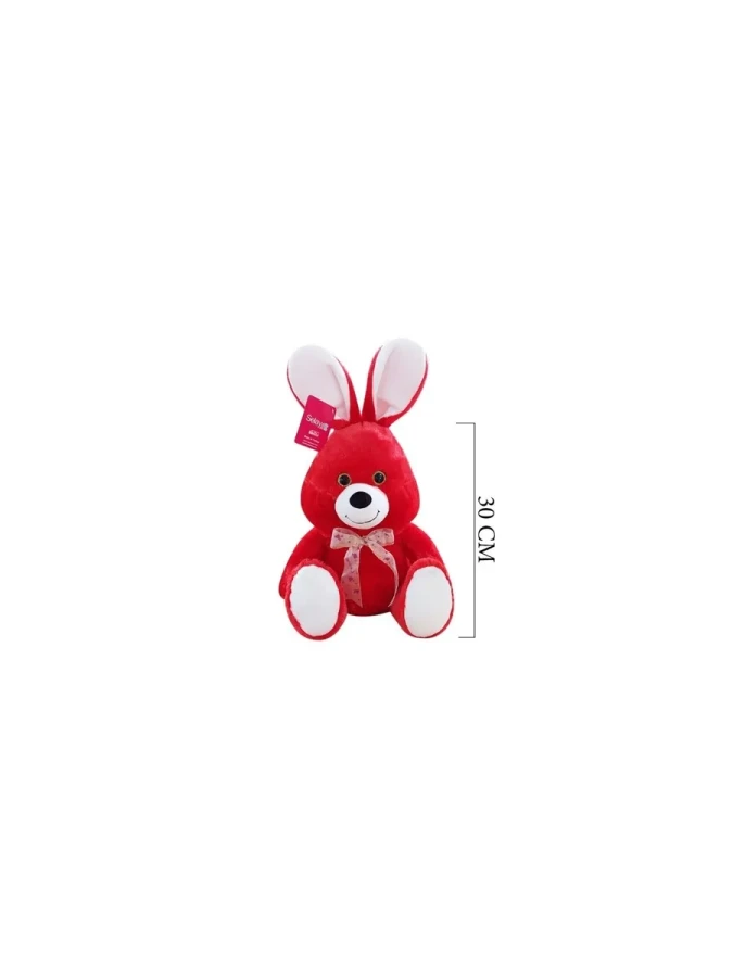 Selay 33 Cm Peluş Oturan Tavşan Kırmızı 1553