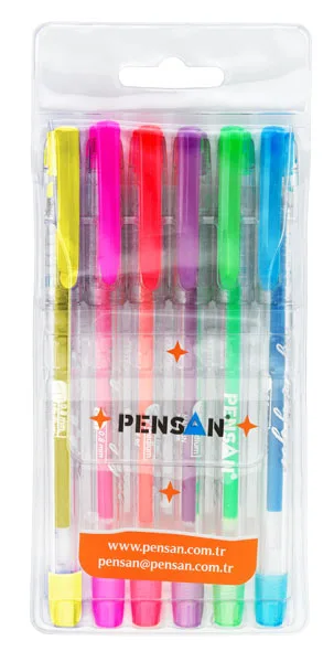 Pensan My-king Simli Neon Jel Kalem 6 Renk 2227jk00n6