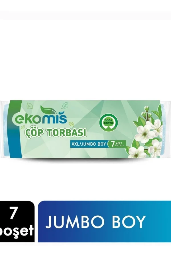 Ekomis 80x110 Cm Jumbo Boy Çöp Poşeti 7"li 1312351