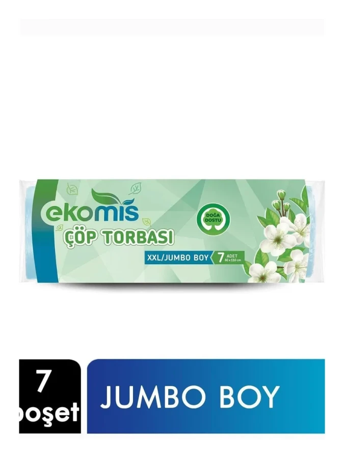 Ekomis 80x110 Cm Jumbo Boy Çöp Poşeti 7"li 1312351