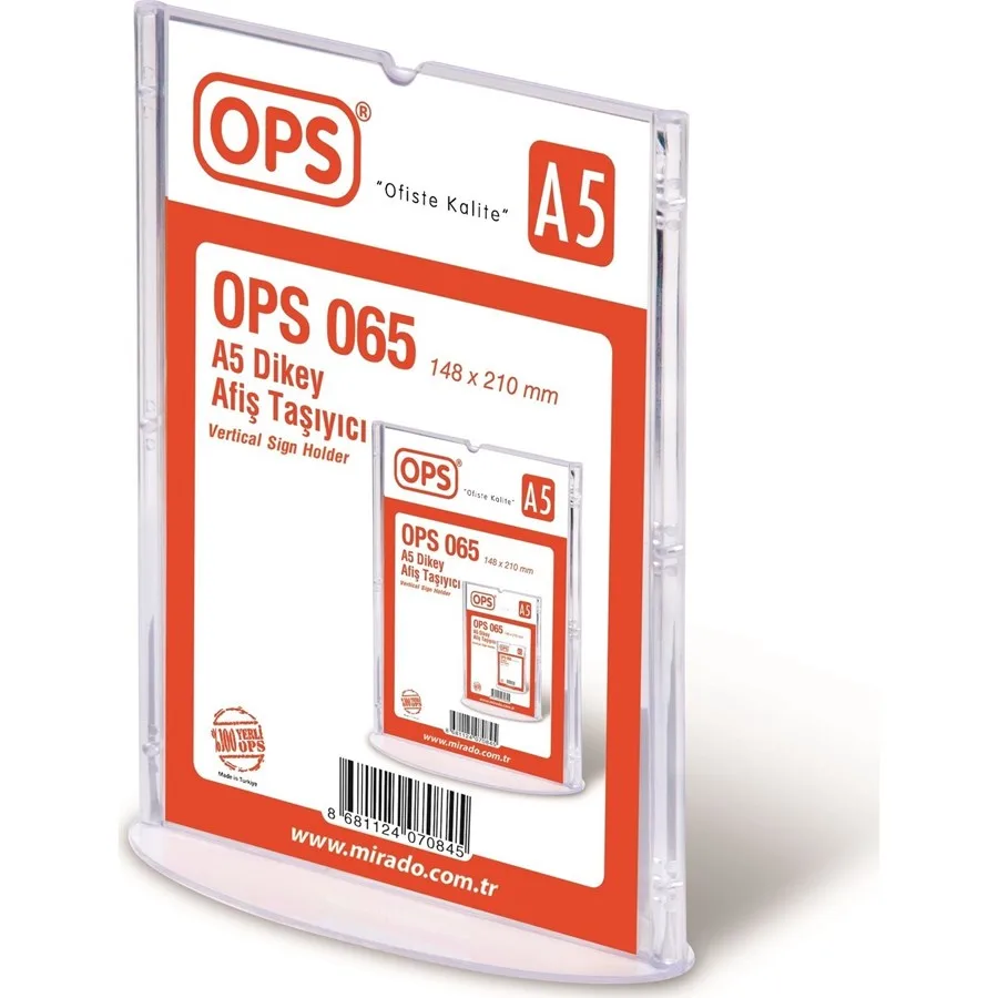 Ops A5(148x210 Mm) Dikey Afiş Taşıyıcı 065