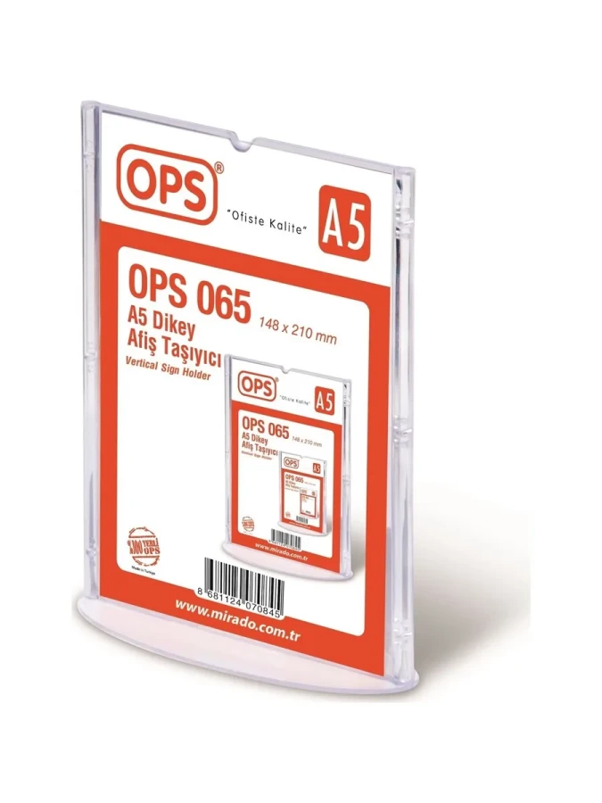 Ops A5(148x210 Mm) Dikey Afiş Taşıyıcı 065