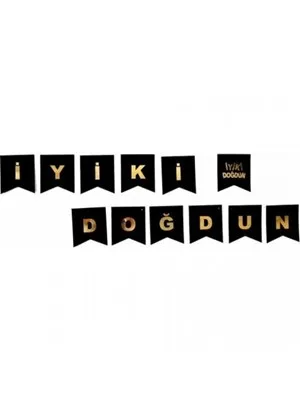Nedi Kırlangıç Oynar Yazı 'iyiki Doğdun' Siyah 11440