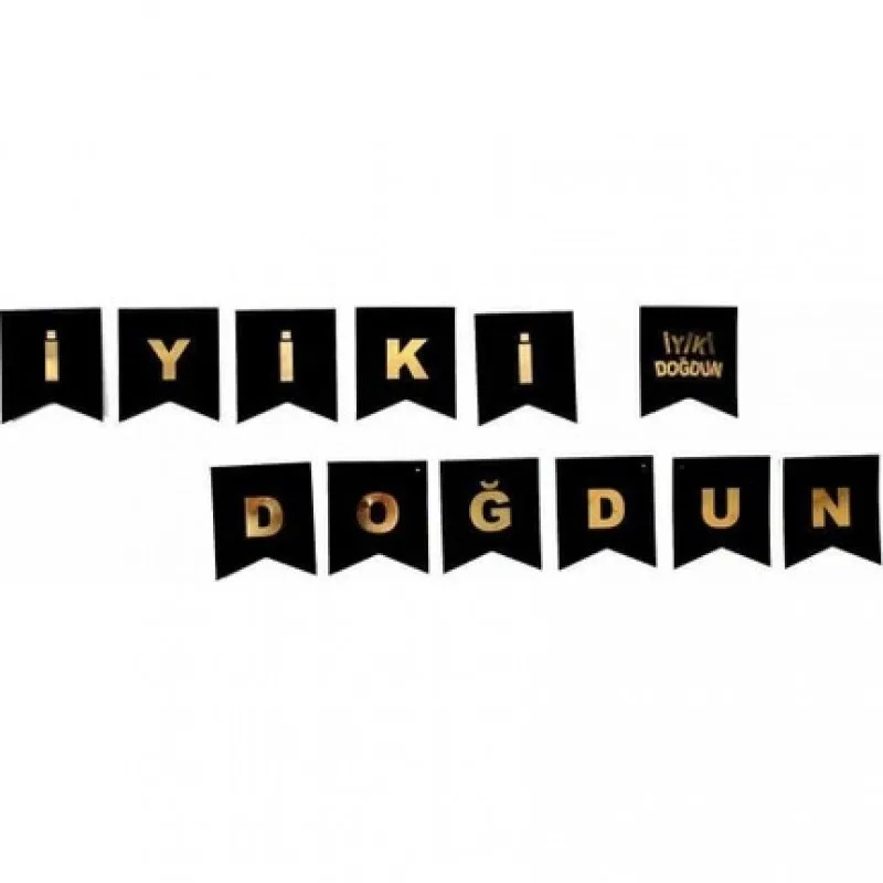 Nedi Kırlangıç Oynar Yazı 'iyiki Doğdun' Siyah 11440