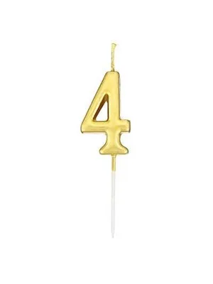 Nedi Çubuklu Mum Altın Seri 4 Rakamı M155g-4