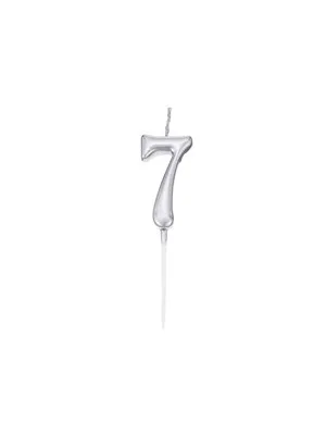Nedi Çubuklu Mum Gümüş Seri 7 Rakamı M155s-7