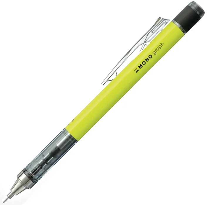 Tombow Mono Graph 0.7 Mm Shake Mekanik Versatil Kalem Neon Yellow Mg53r7