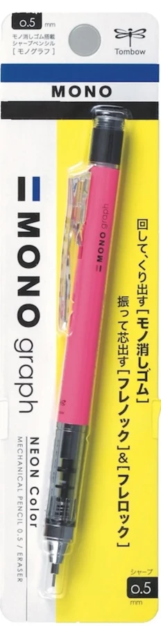 Tombow Mono Graph 0.5 Mm Shake Mekanik Versatil Kalem Neon Pink Dpa-134f Blisterli