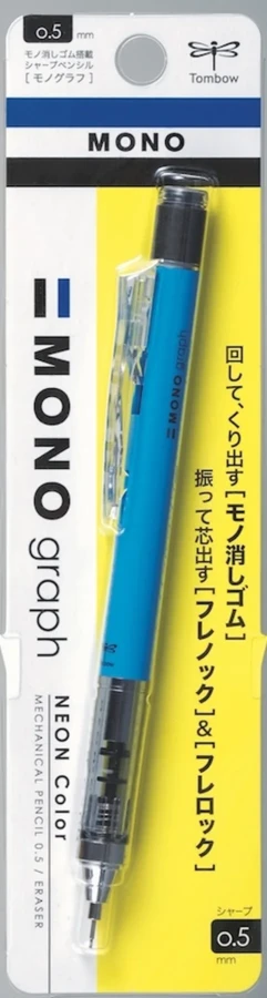 Tombow Mono Graph 0.5 Mm Shake Mekanik Versatil Kalem Neon Blue Dpa-134b Blisterli