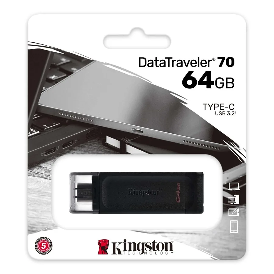 Kingston Dt70 64 Gb Usb-c 3.2 Gen Type-c Flash Bellek
