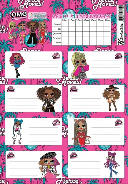 Keskin Color L.o.l. O.m.g. Okul Etiketi Ders Programlı 3"lü 220130-79-1