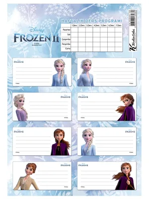 Keskin Color Frozen Iı Okul Etiketi Ders Programlı 3 Lü 220130-92