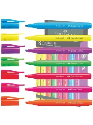 Faber Castell 38 Fosforlu Kalem 6 Renk Pastel 158218