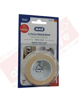 Mas 19 Mmx1.5 M Çift Taraflı Dış Mekan Extra Güçlü Montaj Bantı 2660
