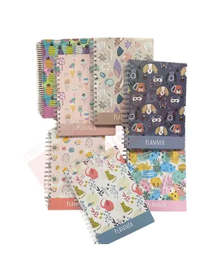 Lizy 17x24 Cm Sert Kapak Spiralli Tarihsiz Ajanda 4 Renk Baskılı Ajt01