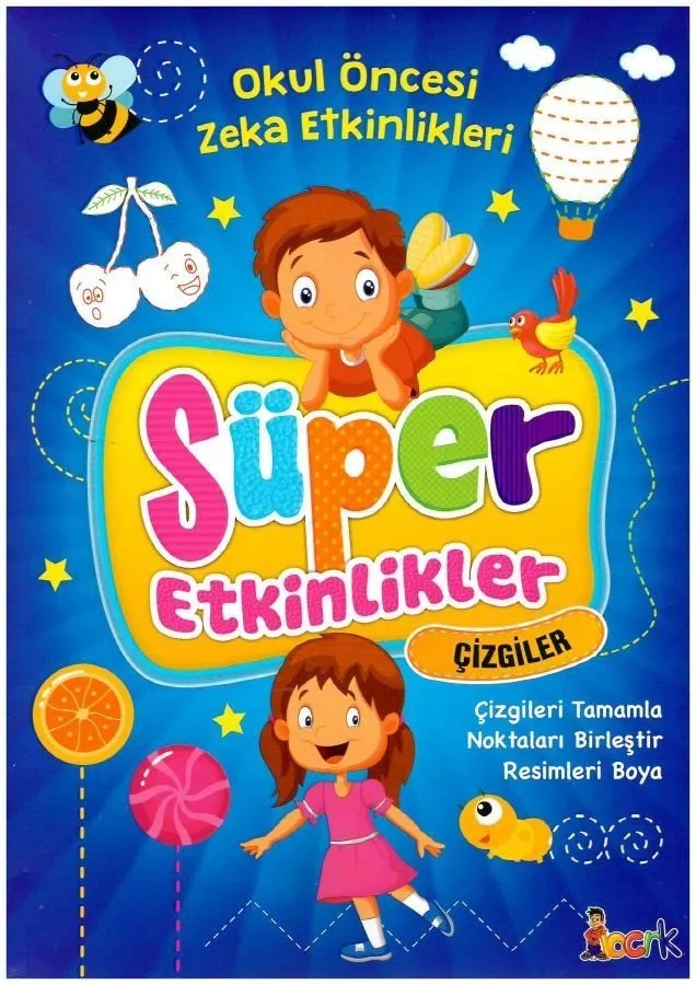 Okul Öncesi Zeka Etkinlikleri - Süper Etkinlikler - Çizgiler - Bıcırık Yayınları