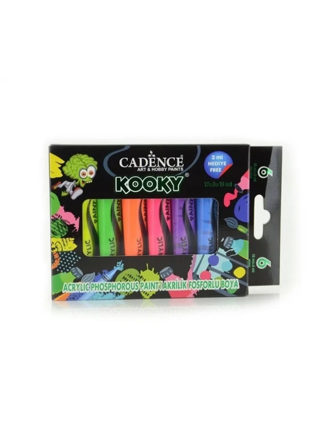 Cadence Kooky 15 Ml Fosforlu Akrilik Boya 6 Renk