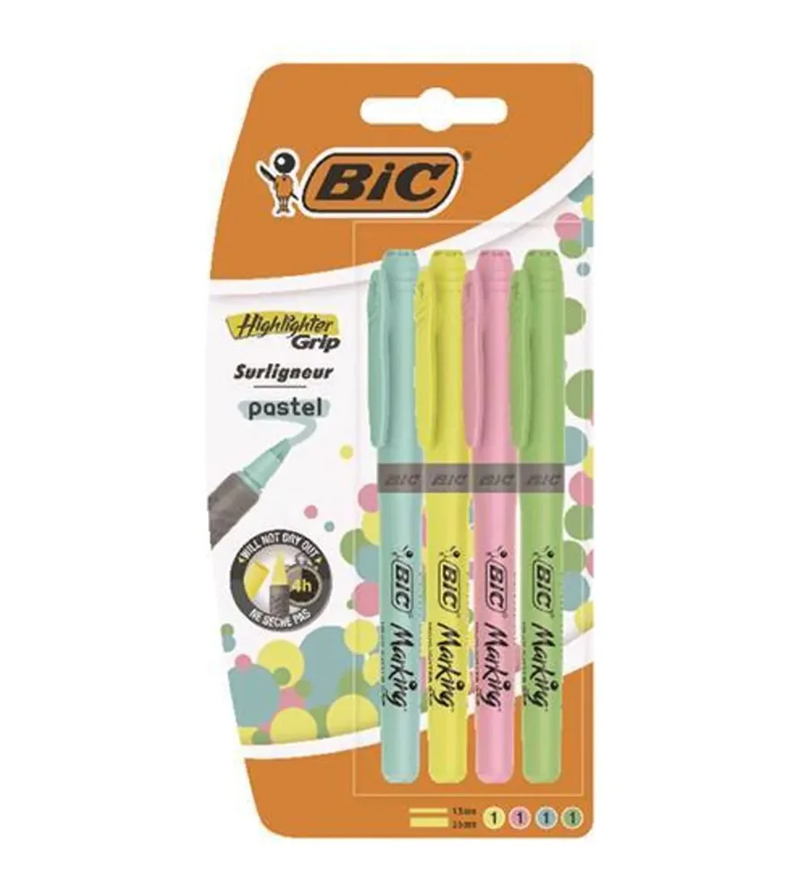 Bic Highlighter Grip Pastel Fosforlu Kalem 4 Renk 964859
