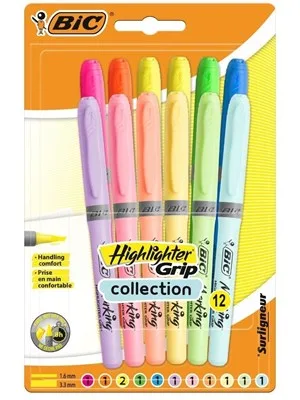 Bic Highlighter Grip Collection Fosforlu Kalem 12 Renk 992562