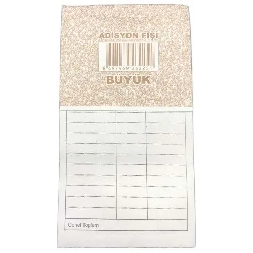 Elif Adisyon Fişi 2.hamur Büyük Boy