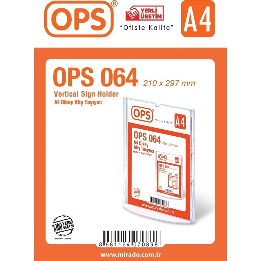 Ops A4 T Tipi Dikey Afiş Taşıyıcı 064