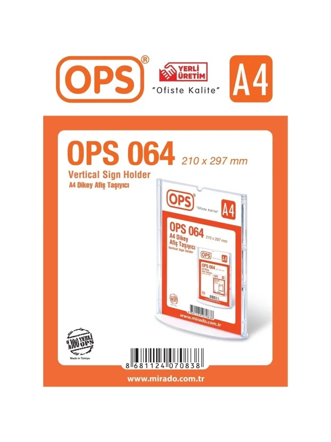 Ops A4 T Tipi Dikey Afiş Taşıyıcı 064