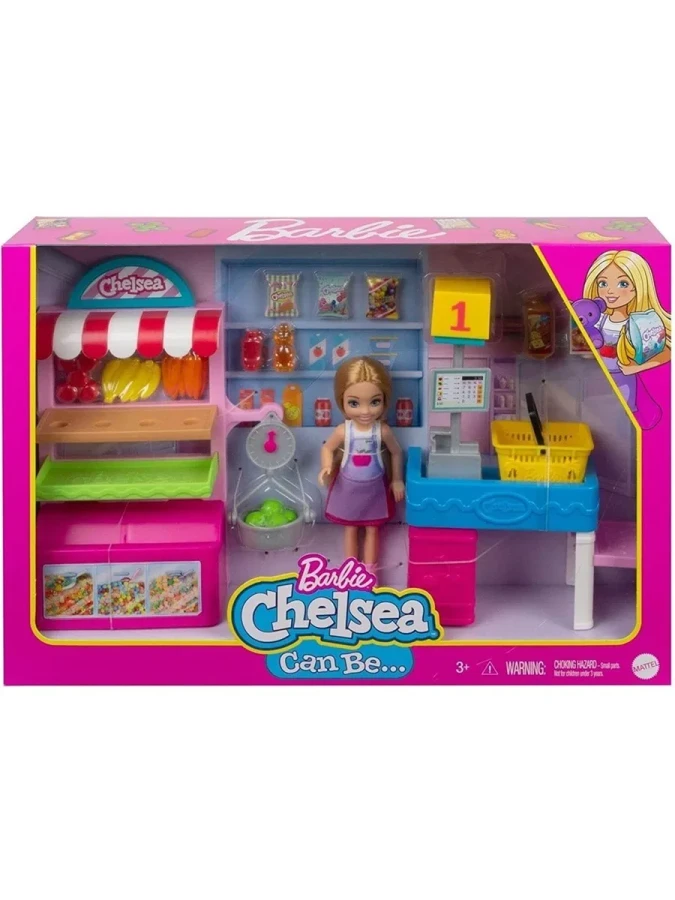 Barbie Chelsea Meslekleri Öğreniyor Market Çalışanı Chelsea ve Oyun Seti Gtn67