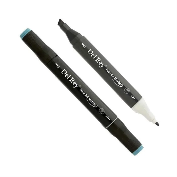 Del Rey Twin Çift Uçlu Marker Kalem Bg1 Blue Grey