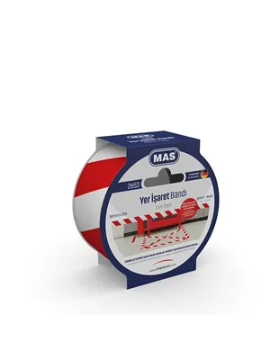 Mas 50 Mmx27 Mt Yapışkanlı Yer İşaretleme Bantı Kırmızı-beyaz 265302