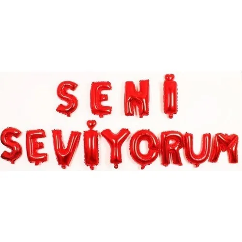 Nedi Seni Seviyorum Folyo Balon Gold\kırmızı R0086