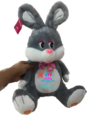 Selay 40 Cm Peluş Oturan Tavşan Gri 1261