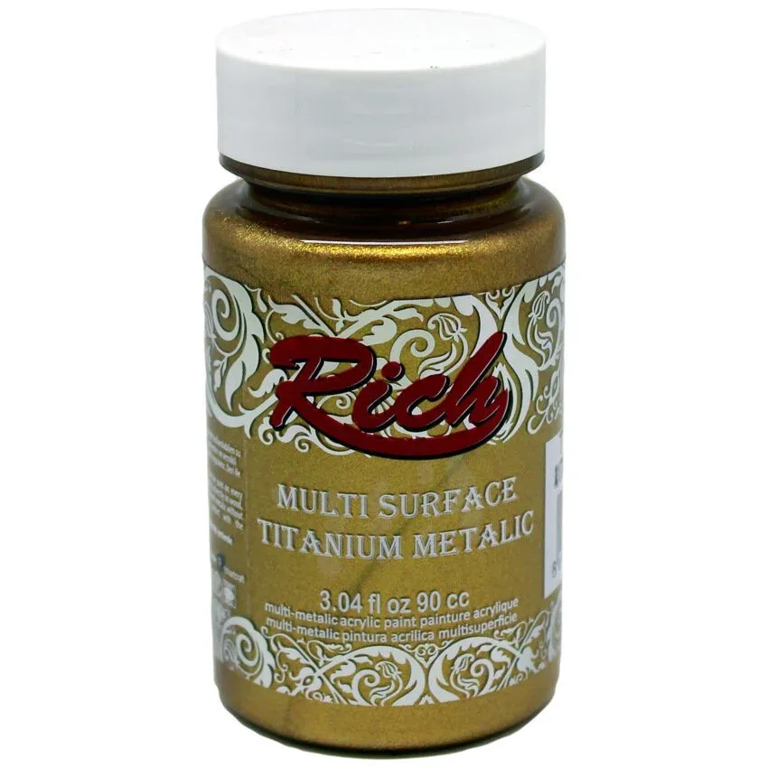 Rich 90 Cc Multı Surface Tıtanıum Metalik Akrilik Boya 0902524 Antik Altın