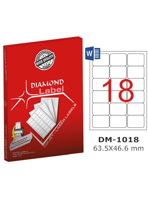 Diamond Label 63.5xx46.6 Mm A4 Laser Etiket 100"lü Dm-1018