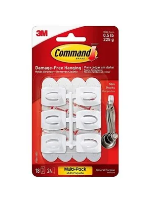 3m Command İz Bırakmayan Mini Beyaz Askı 6 Lı 17006
